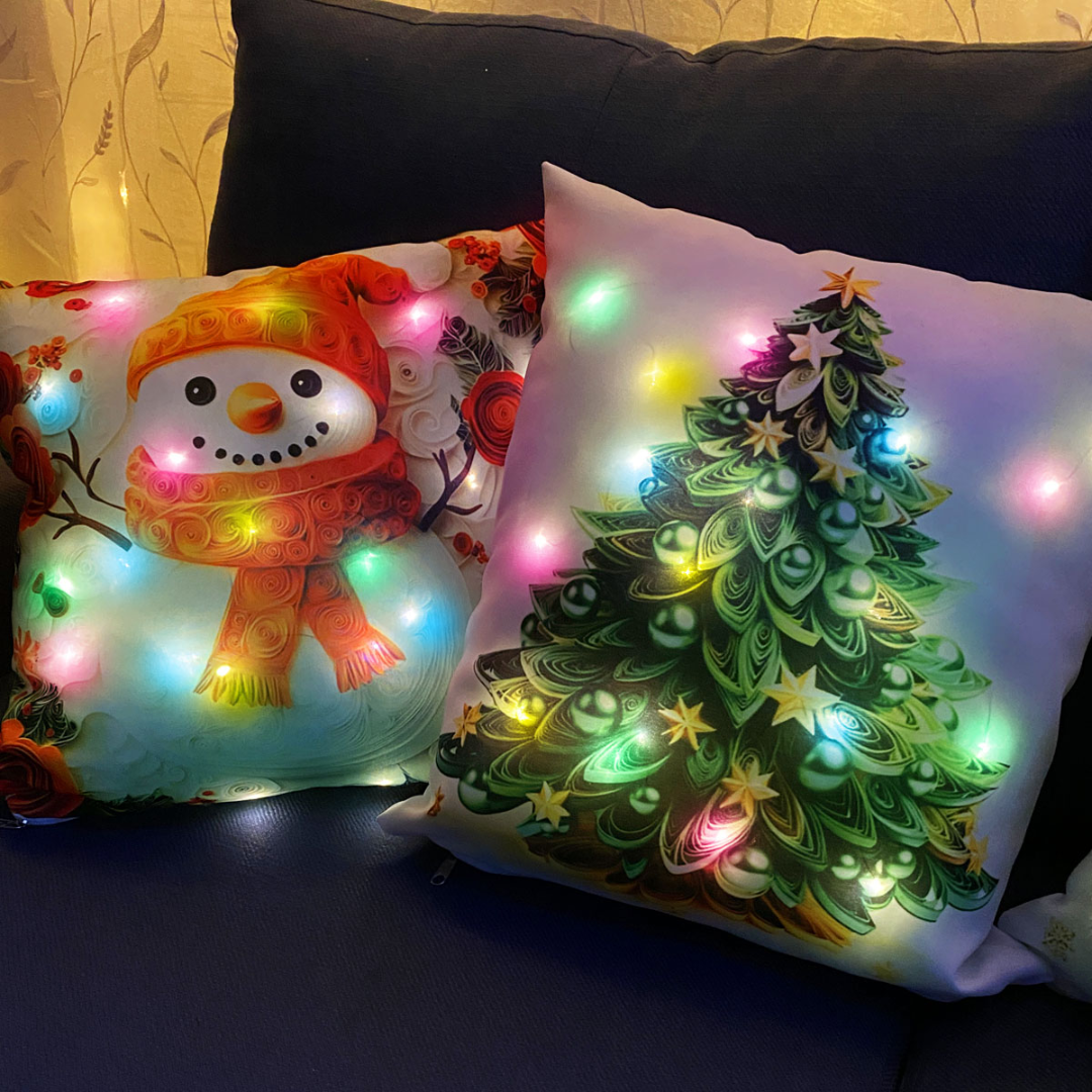 Set Fundas De Cojines Para Navidad PREMIUM con Luces LED (3+1 GRATIS) – Edición Limitada