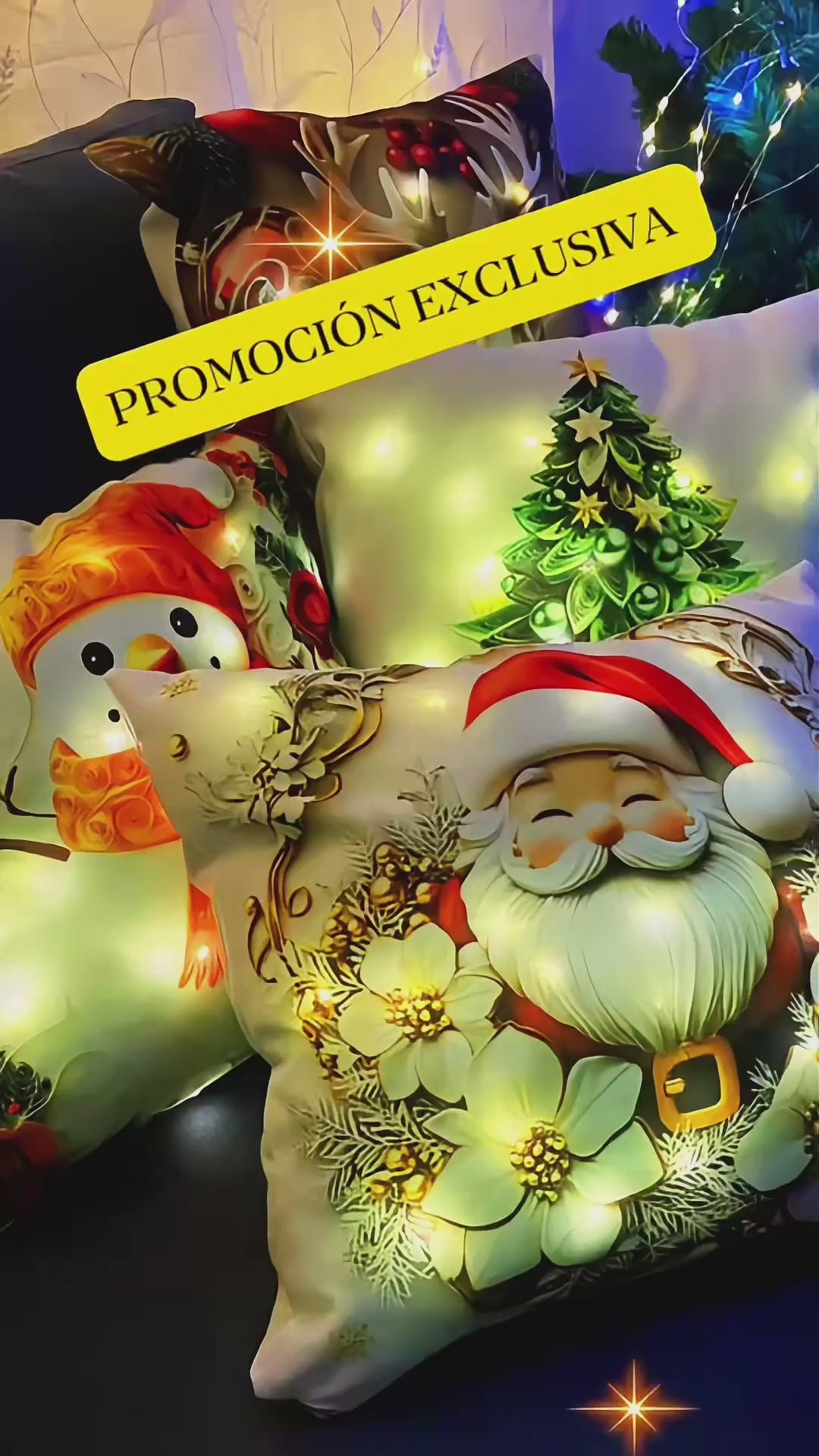 Set Fundas De Cojines Para Navidad PREMIUM con Luces LED (3+1 GRATIS) – Edición Limitada
